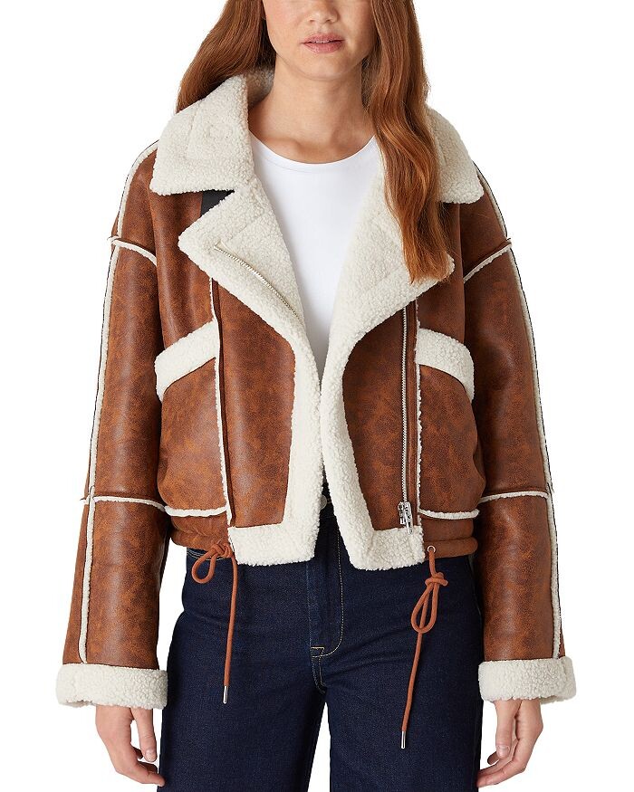 

Куртка BLANKNYC из искусственной кожи с отделкой из шерпы на шнурке, коричневый