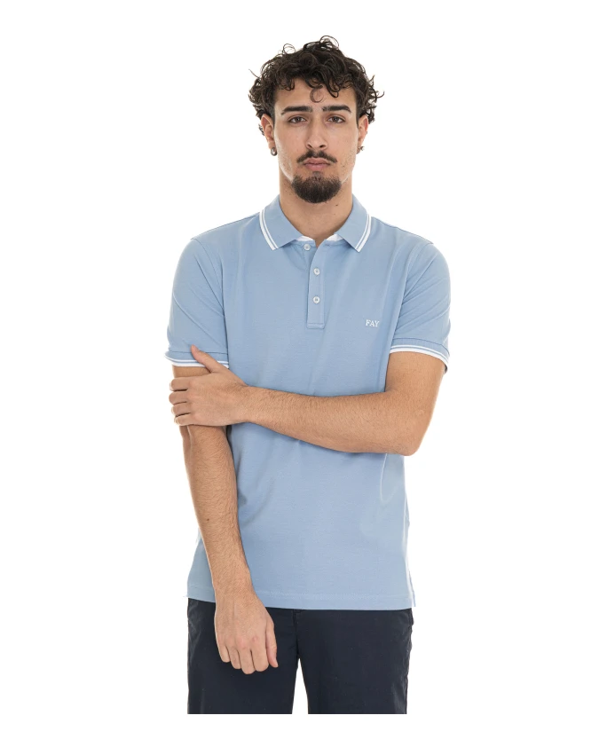 

Рубашка-Поло с коротким рукавом Fay, синий