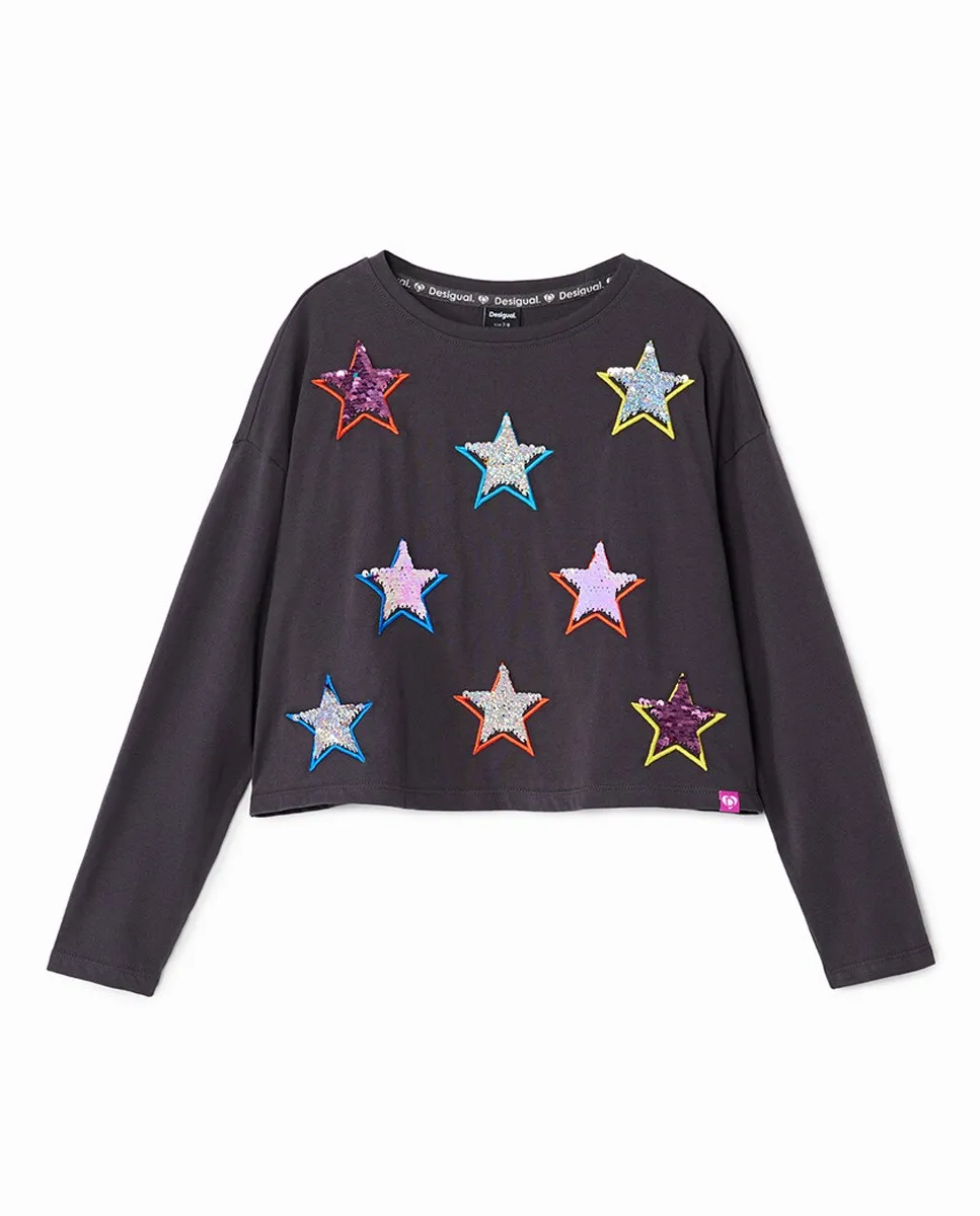 

Детская футболка с длинными рукавами и звездами Desigual, синий