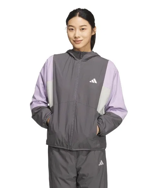 Ветровка adidas Tramu свободного кроя с цветовой блокировкой, серая