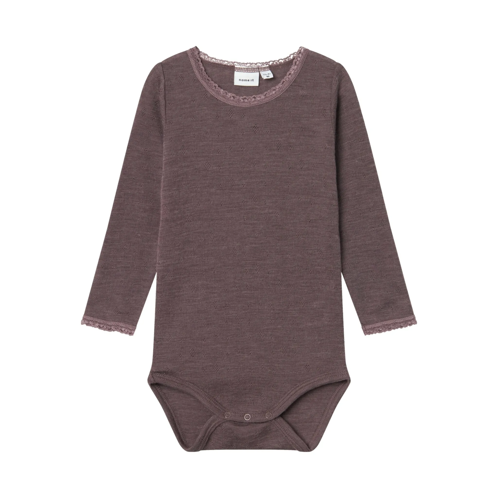 

Боди с длинными рукавами Name It «NMFWANG WOOL NEEDLE LS BODY SOLID NOOS», цвет Sparrow