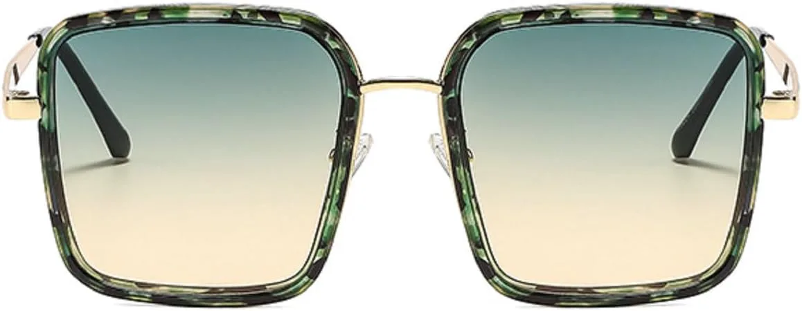 

Солнцезащитные очки в стиле ретро 70-х для женщин и мужчин, модные квадратные солнцезащитные очки-пилот, винтажные дизайнерские очки 2025 года mincl, Green