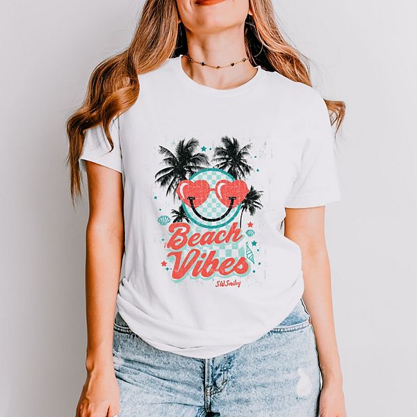 

Футболка с коротким рукавом SWSmiley beach vibes Simply Sage Market, White
