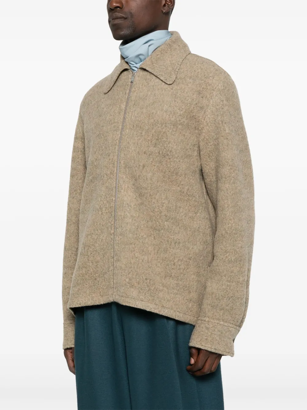 Шерстяная куртка на молнии Jil Sander, нейтральный — фото 3