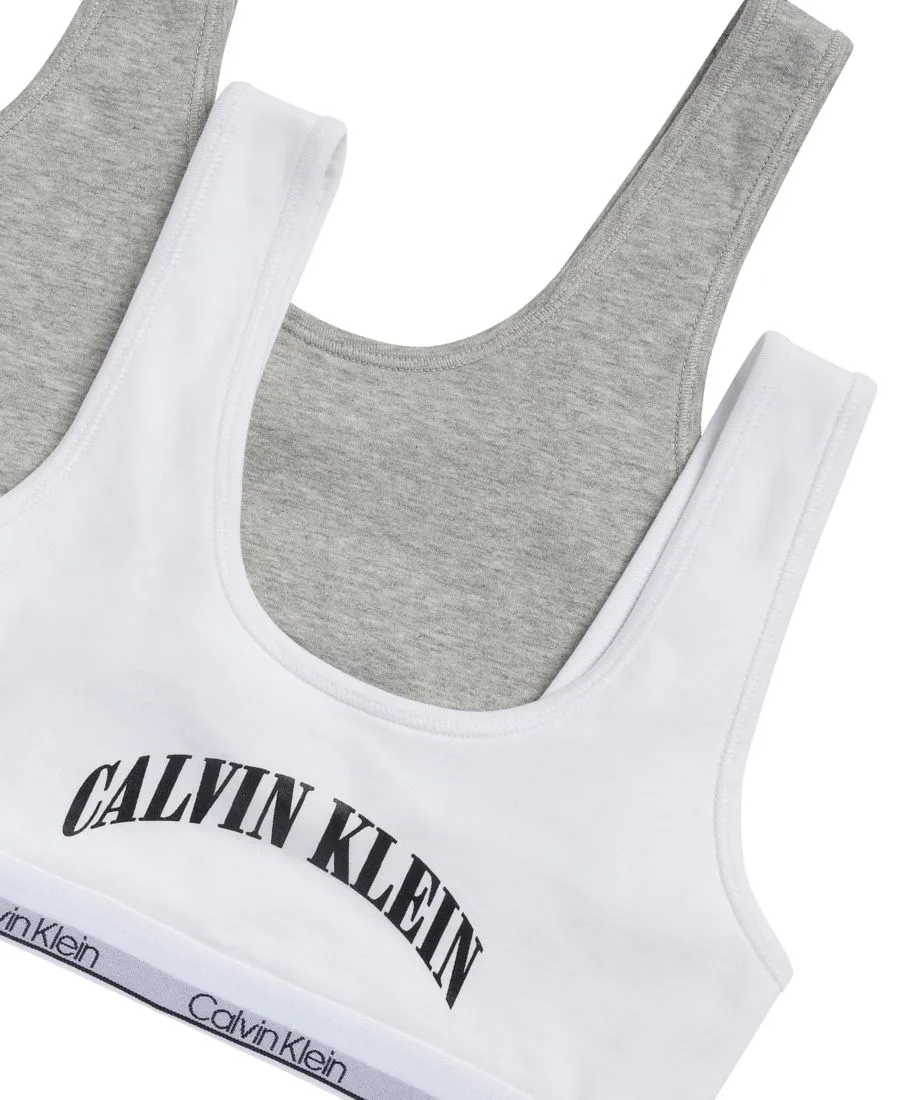 Комплект из 2 бюстгальтеров с полной поддержкой для девочек 6-16 лет Calvin Klein, белый/серый — фото 3