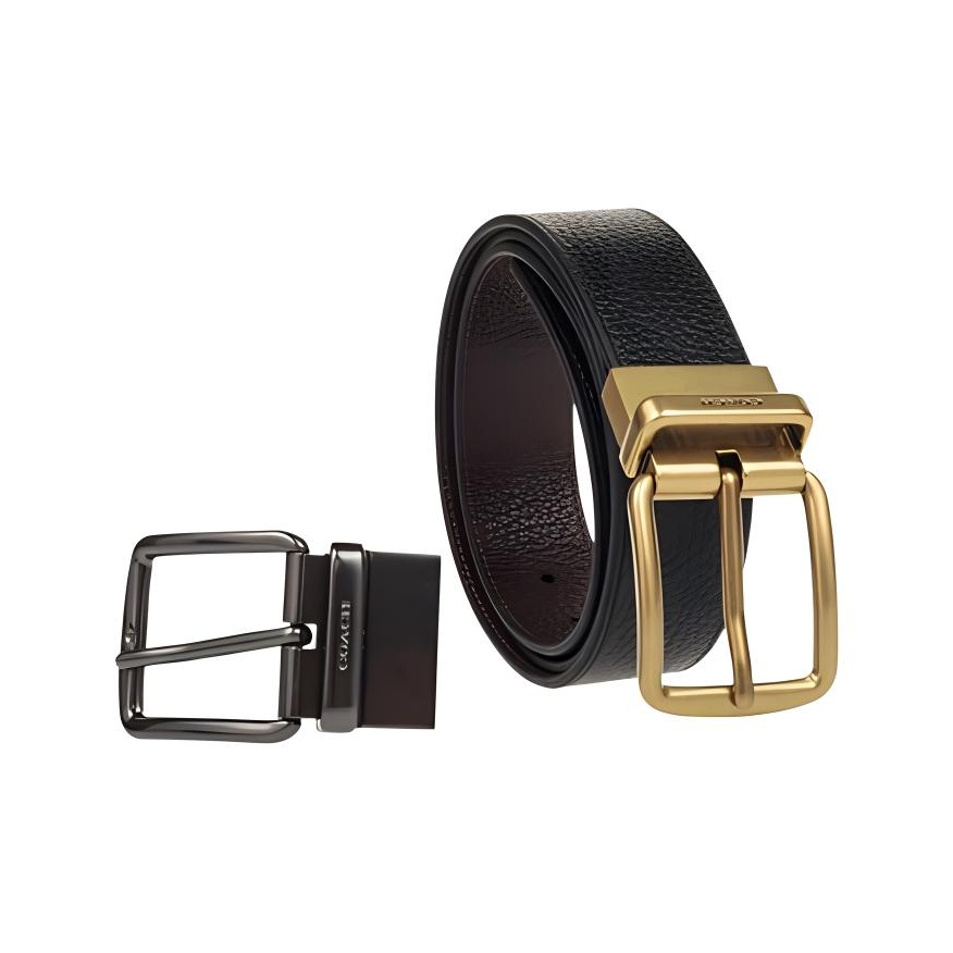 

COACH Кожаный мужской ремень черный шириной 3.8 см, Black