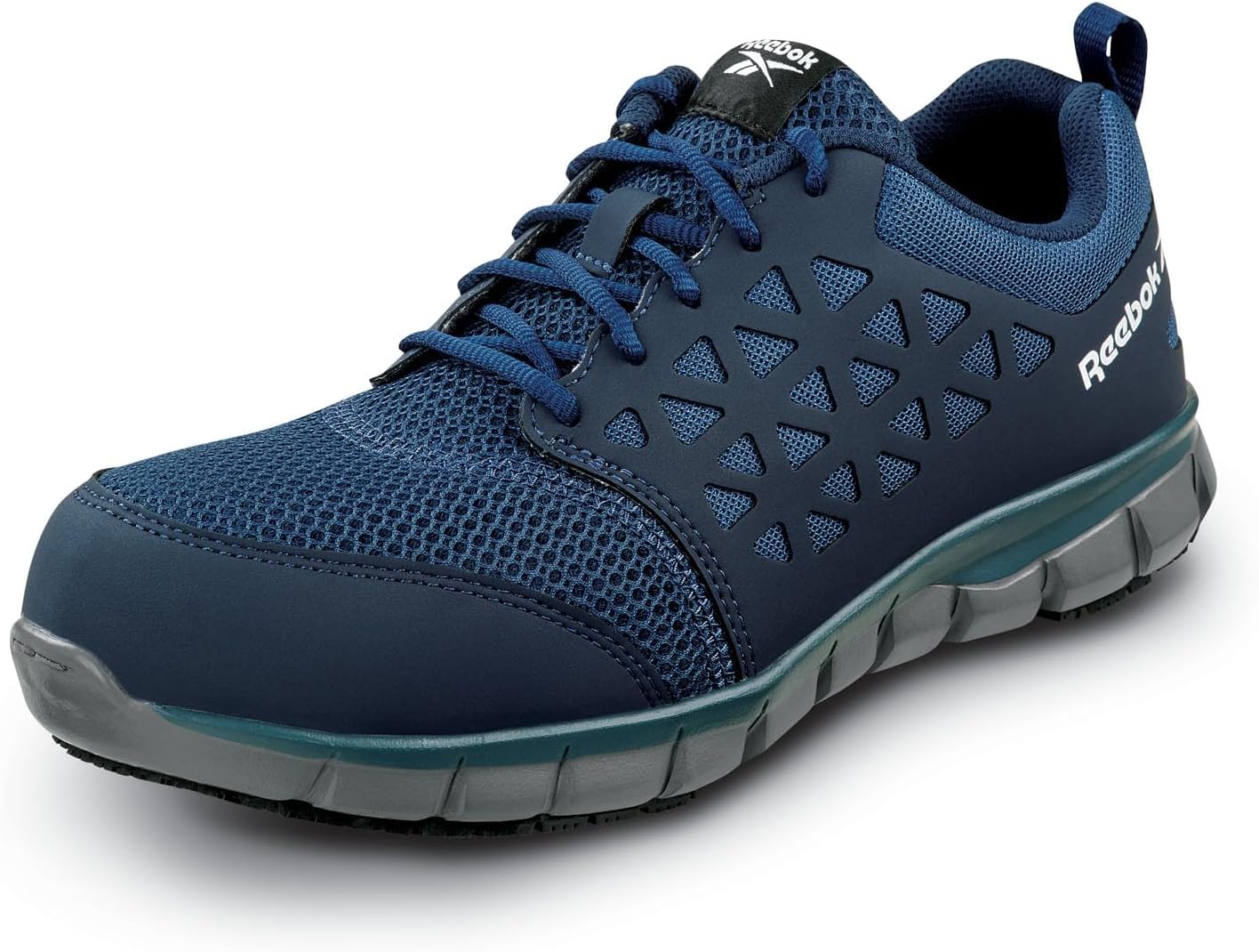 

Мужские кроссовки Reebok Sublite Cushion Work MaxTrax с композитным носком SRO, синий/серый/темно-синий