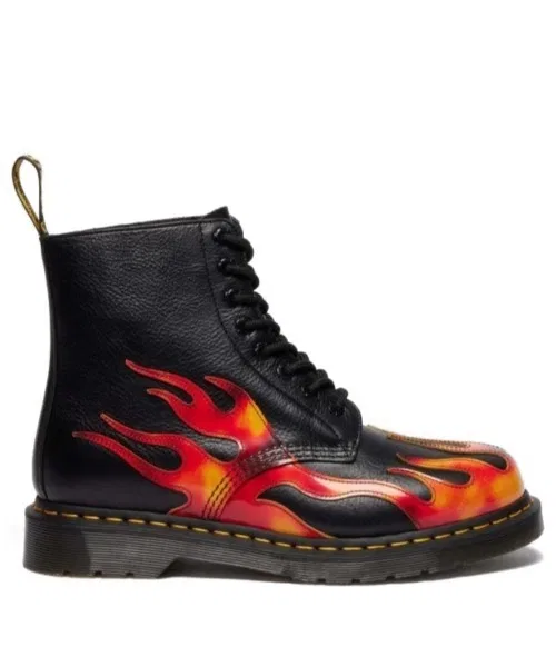 Ботинки 8-шнуровочные Dr. Martens 1460 Pascal Flame, черный