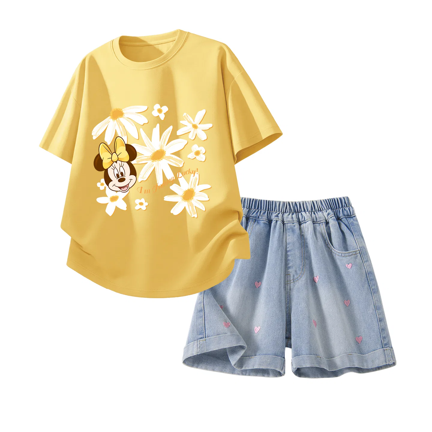 Спортивный костюм Casual Sportswear Disney для детей, желтый с джинсово-синим