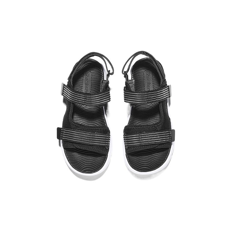 Детские сандалии с низким верхом, быстросохнущие, детские Skechers Kids, черный — фото 4