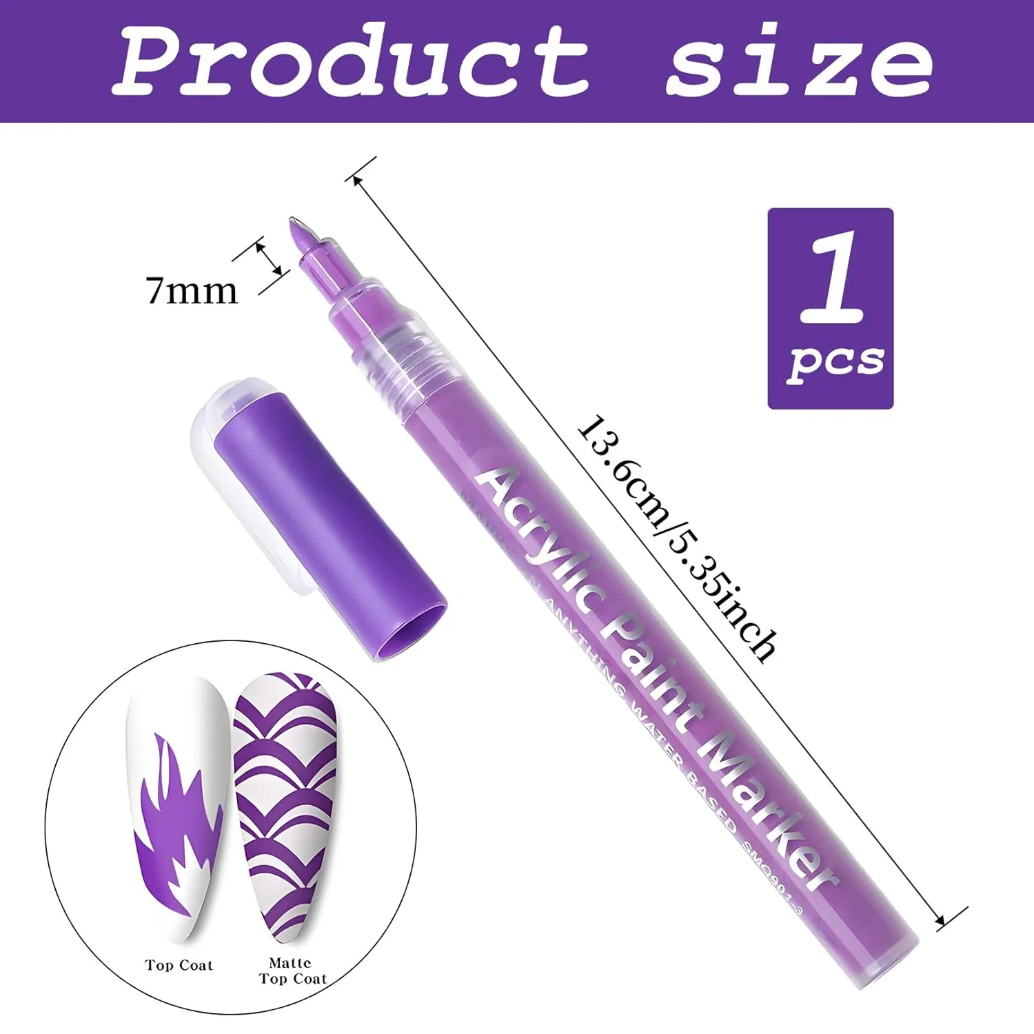 Белый маркер для французского маникюра (фиолетовый) Snhauxinfa, Purple — фото 2