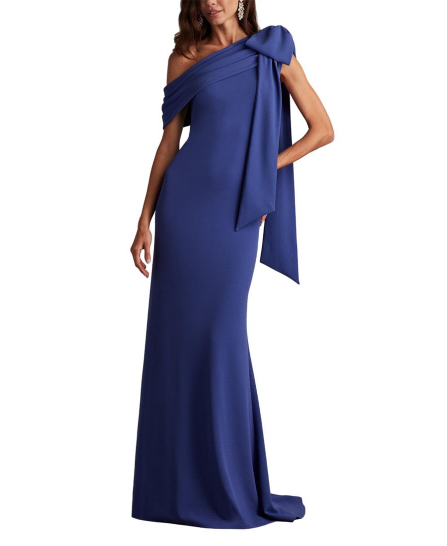 

Женское платье Cassia из крепа с бантом на плечах Tadashi Shoji, Violet