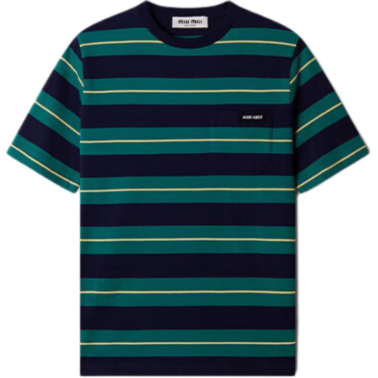 MIU MIU Футболка Regular женская Blue Green — фото 4