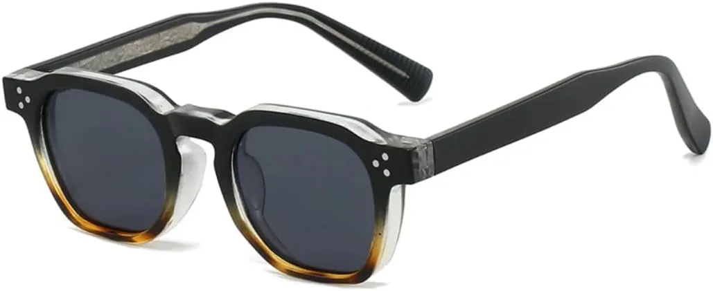 

Модные квадратные поляризованные мужские солнцезащитные очки UV400 в стиле ретро с заклепками, женские роскошные трендовые очки TVTBBVV, Black Leopard Gray