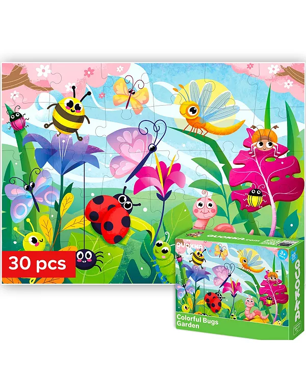 

Пазлы из 30 деталей для детей 3-5 лет - развивающие игрушки Quokka, bugs