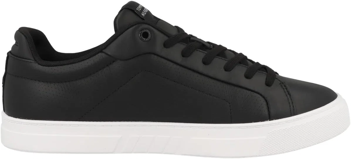 Мужские низкие кроссовки Tommy Hilfiger Icon Court Pinperf из натуральной кожи, Black — фото 4
