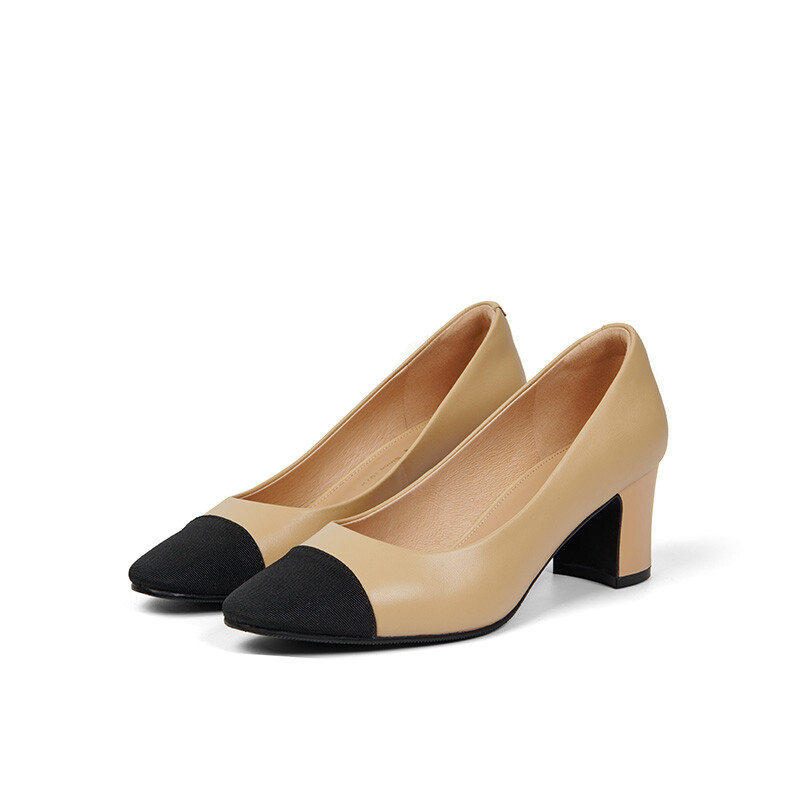 Туфли женские на высоком каблуке Pt'Son, цвет Apricot/Black — фото 3