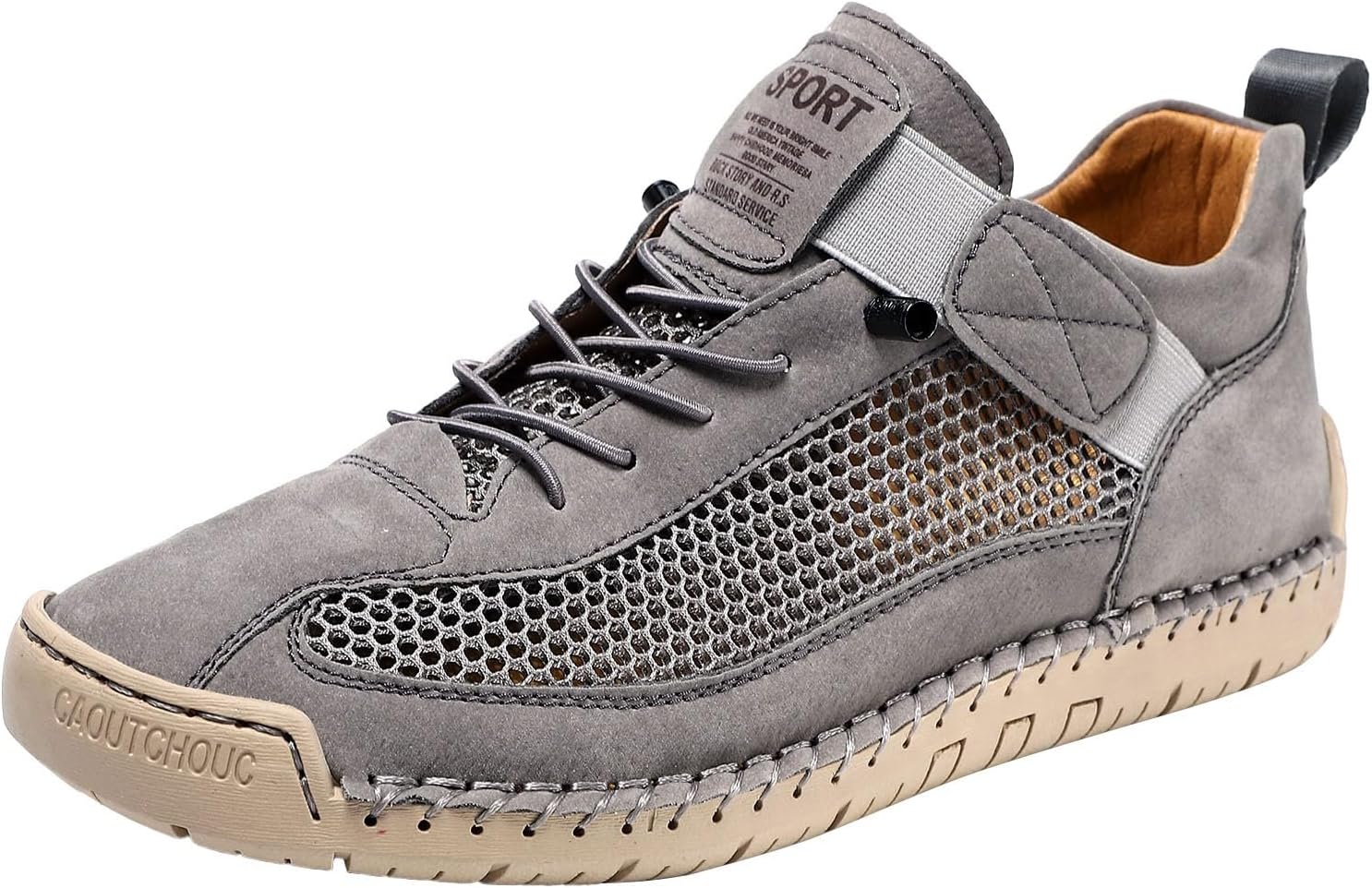 

Мужские кожаные кроссовки с прорезями, удобные, с нескользящей мягкой подошвой, для тенниса и прогулок, повседневные модные с шнуровкой, дышащие, деловые оксфорды Generic, серый