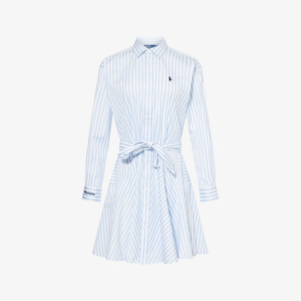 

Polo Ralph Lauren x Wimbledon полосатое хлопковое платье с длинным рукавом Polo Ralph Lauren, мультиколор