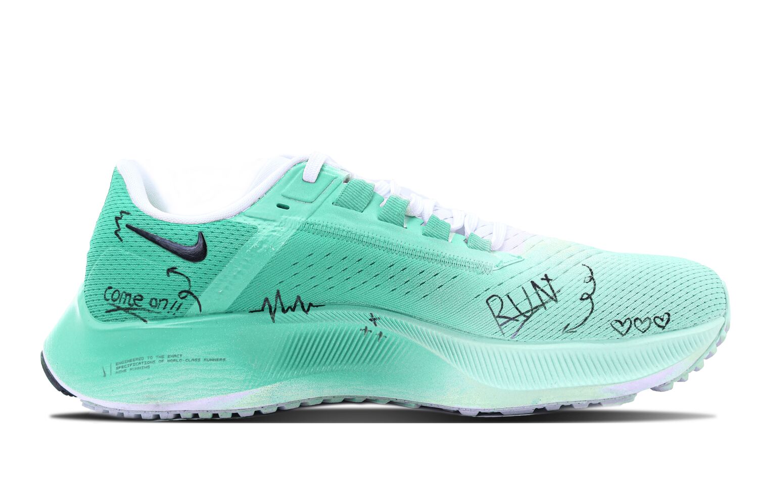 Nike Pegasus 38 Амортизирующие противоскользящие износостойкие низкие марафонские кроссовки мужские зеленые бирюзовые — фото 2
