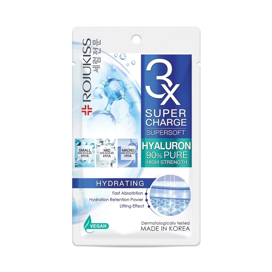 

Rojukiss Supercharge Supersoft Hydrating Mask 1'S มาสก์หน้า ผิวแห้งกร้าน, Blue