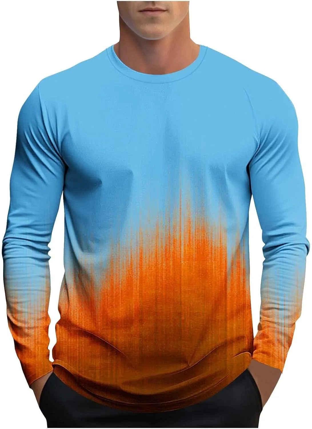 

Мужская футболка с длинным рукавом и градиентным принтом