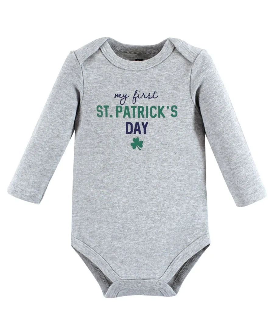 Хлопковые боди с длинными рукавами, комплект из 3 штук Hudson Baby, Cutest Clover — фото 3