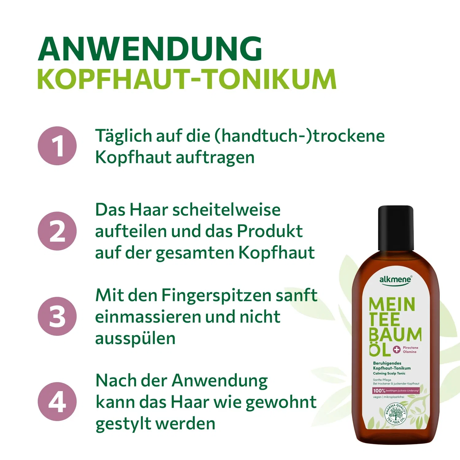 Тоник для кожи головы alkmene My Tea Tree Oil, 6 x 250 мл Alkmene, Pack Of 6 — фото 4