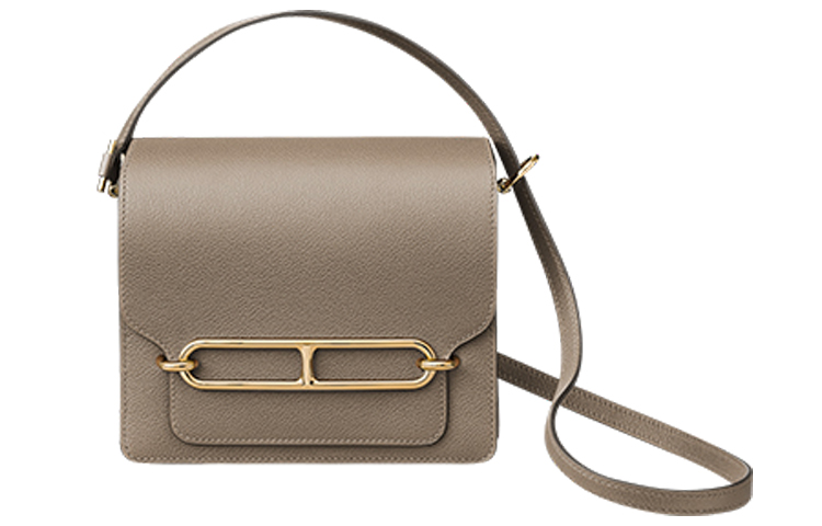 

Roulis Evercolor Calfskin Pig Nose Bag, сумка через плечо, кросс-боди мини женская слоновая кость HERMES, W Stamp, Box Included