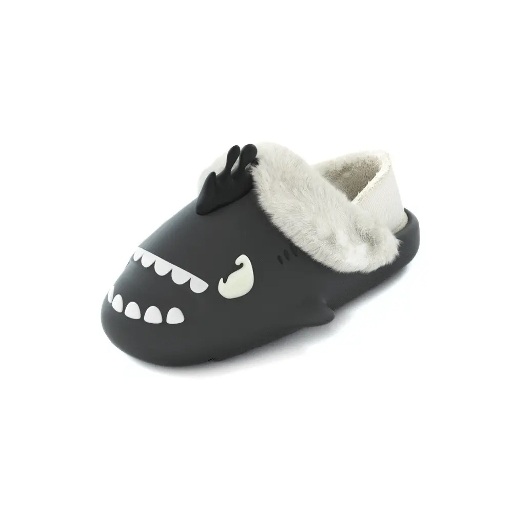 HelloSlippers Акула зимние Sharkicks симбиотические, закрытые тапочки на каблуке унисекс розовые, цвет Pink — фото 3