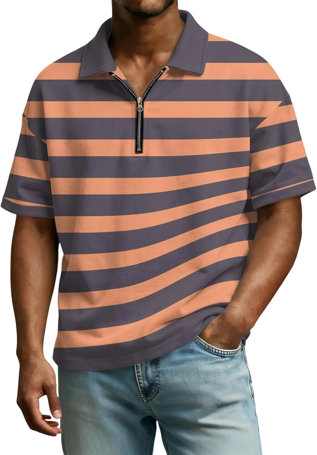 

Мужская поло с молнией, короткий рукав, для гольфа и тенниса, S-3XL