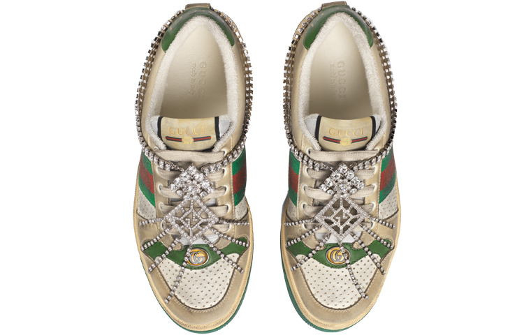 GUCCI Женские скринеры Off White Green Crystals — фото 3