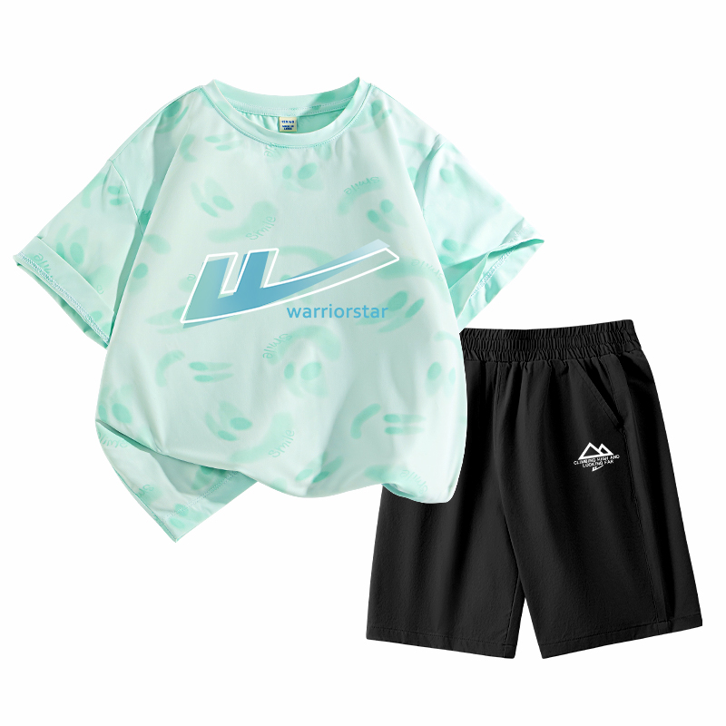 Детская повседневная спортивная одежда WARRIOR, aqua зеленый/h gradient pattern-черный/h mountain logo k — фото 3