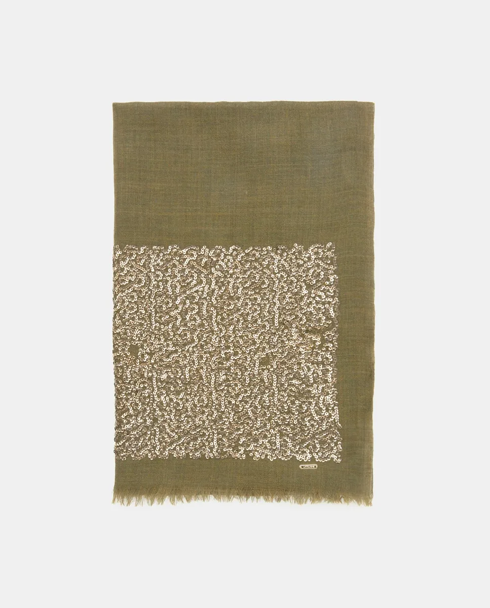 

Шарф с линией пайеток Latouche, хаки