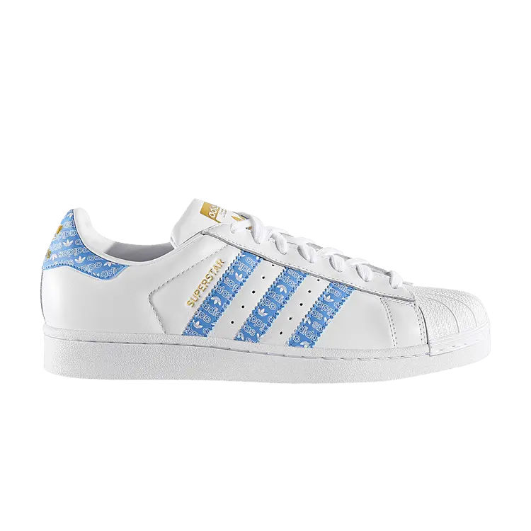 

Кроссовки adidas Superstar 'Real Blue Logo Print', белый
