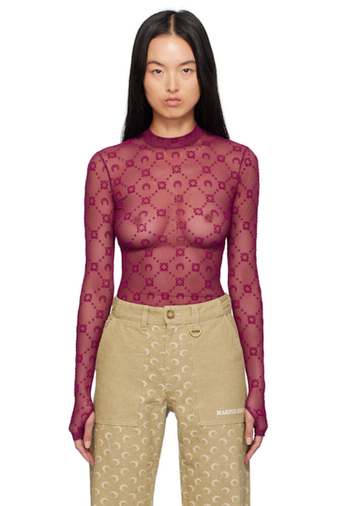 

Фиолетовый топ Moonogram Mesh Second Skin Marine Serre