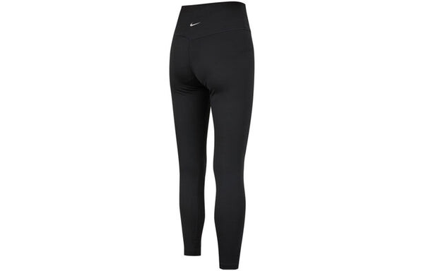 Брюки mid waist running tight sports training gym pants/trousers/joggers black Nike, мультиколор — фото 2