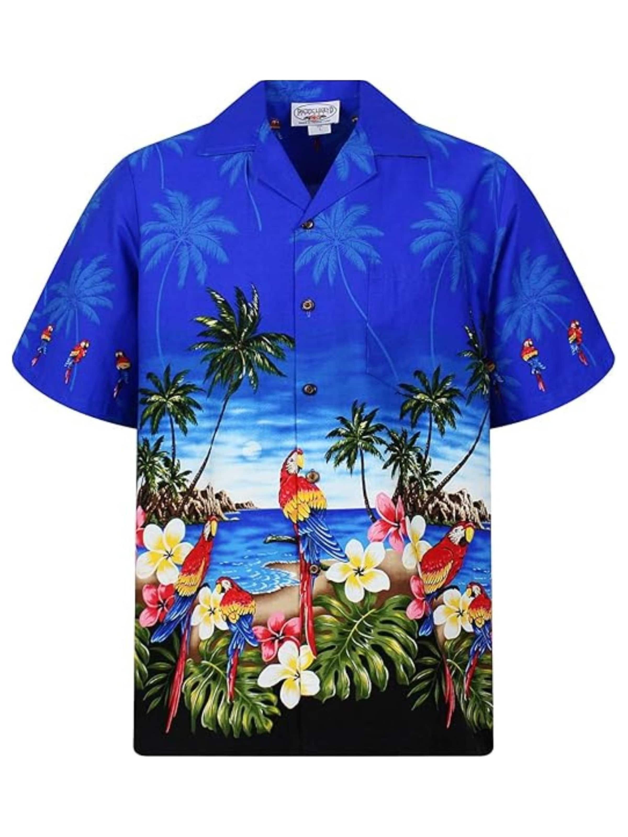 

Pacific Legend Рубашка на пуговицах 'Papagei' синего цвета Regular fit
