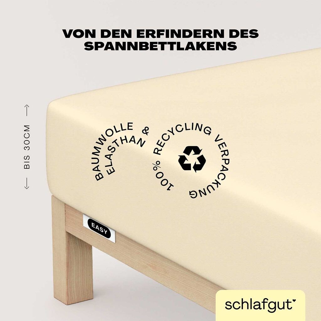 

Schlafgut Easy Jersey Простыня на подгонке с эластаном 180x200 - 200x220 см Желтая легкая простыня на подгонке из смеси хлопка