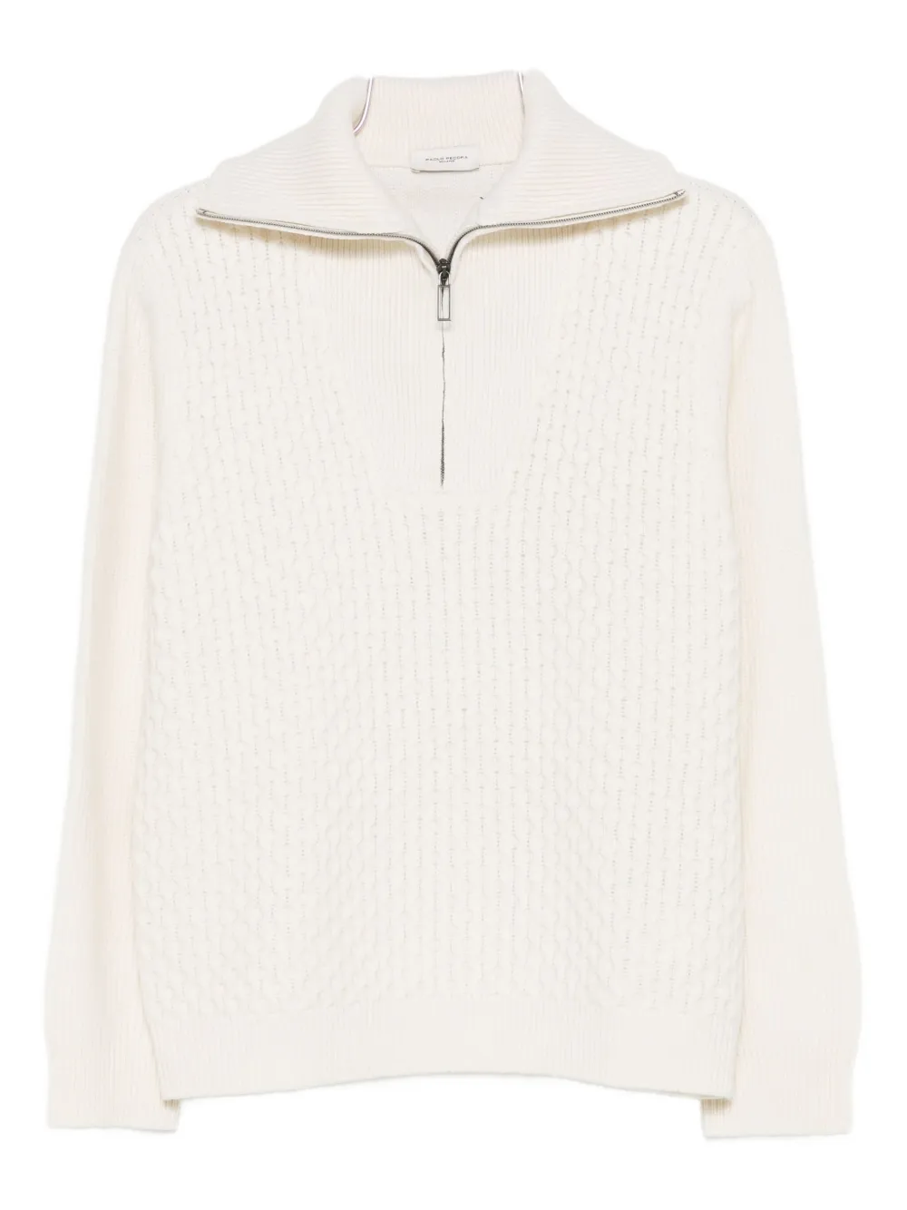 

Джемпер вязаный косичками Paolo Pecora, белый