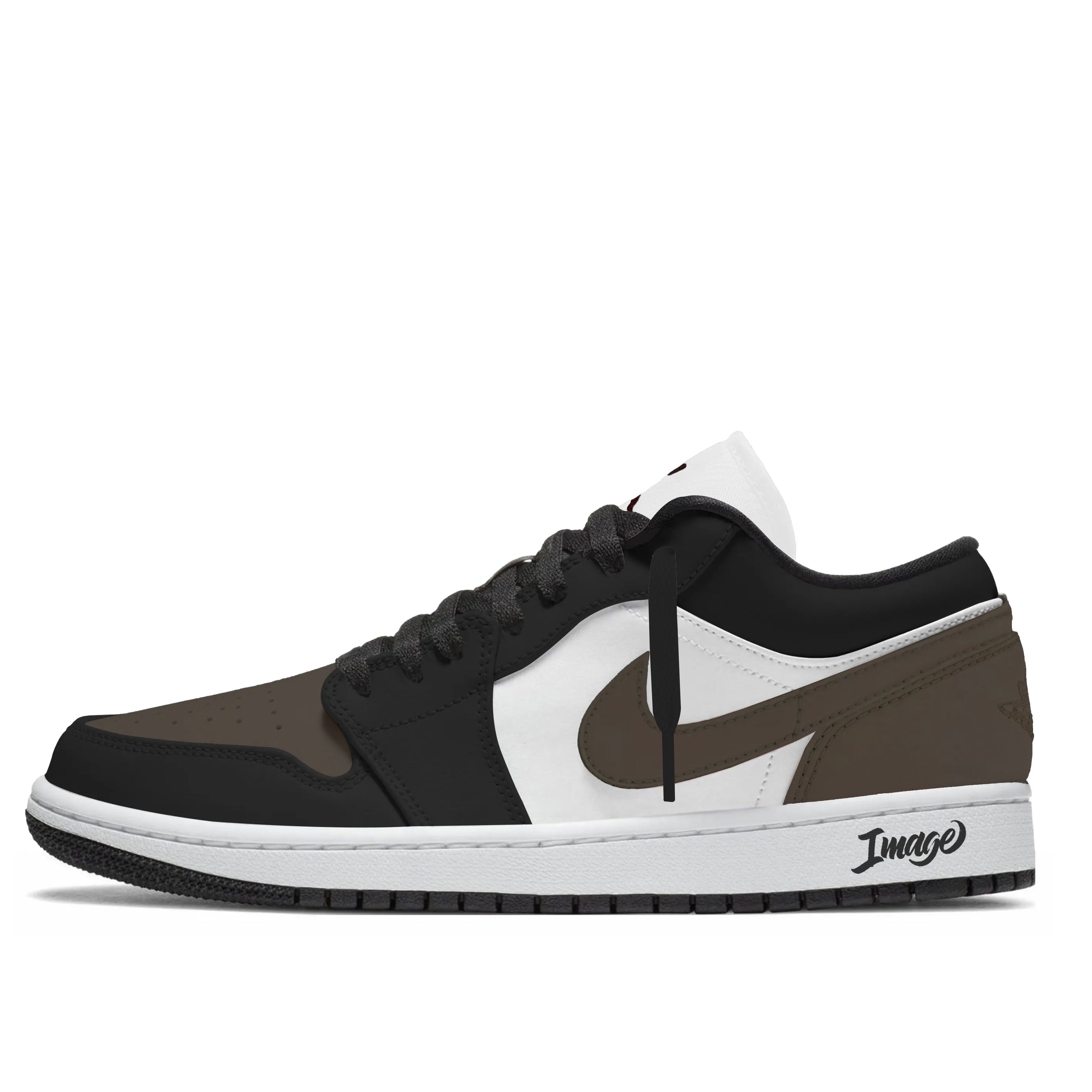 

Jordan Air 1 устойчивые к истиранию низкие баскетбольные кроссовки Unisex Black Brown