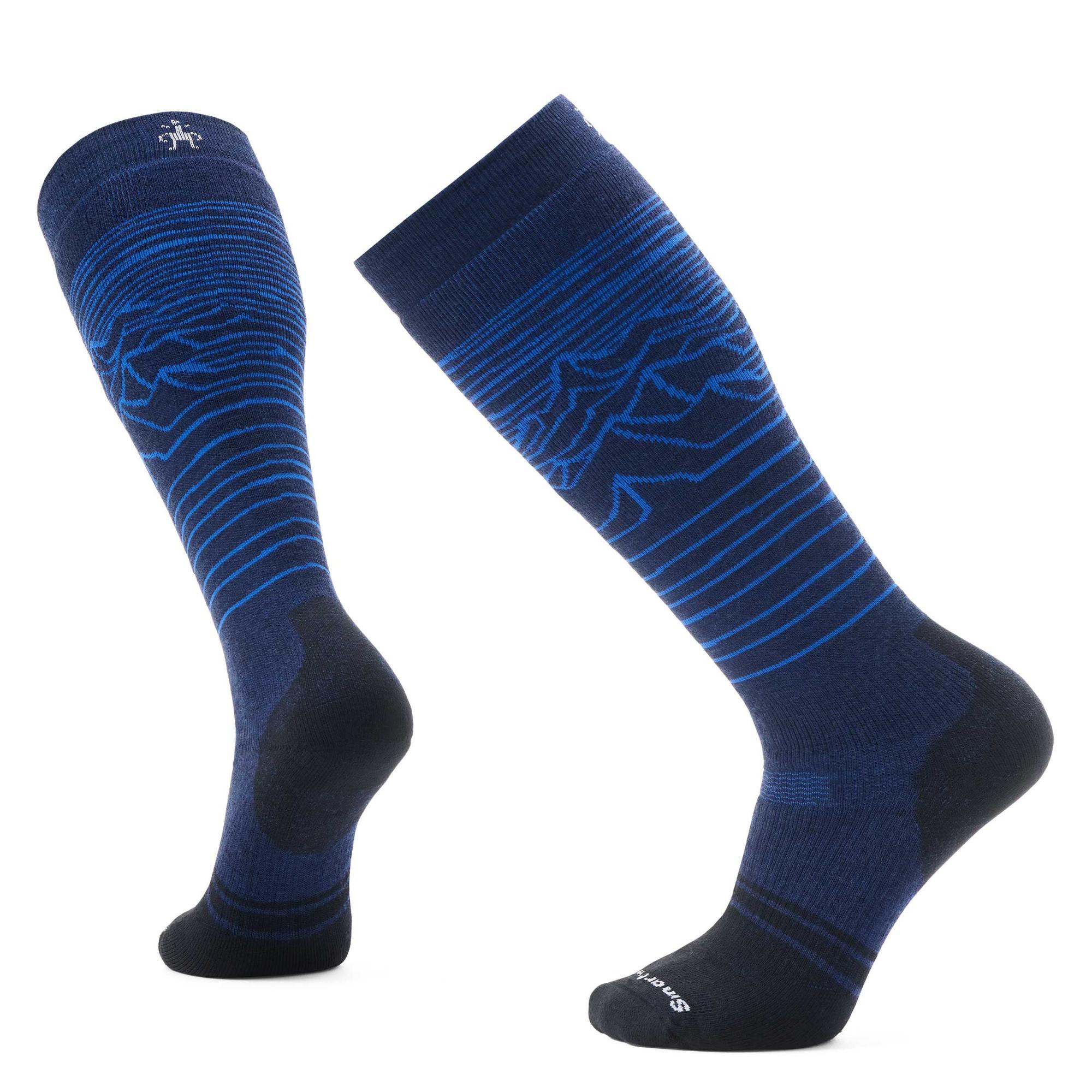 

Мужские носки для сноубординга с узором Игучи, закрывающие икру. Smartwool, Deep Navy