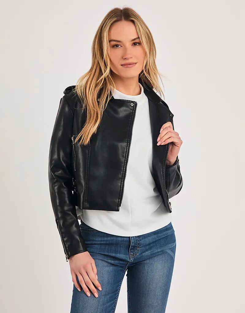 

Куртка-косуха из искусственной кожи French Connection черного цвета