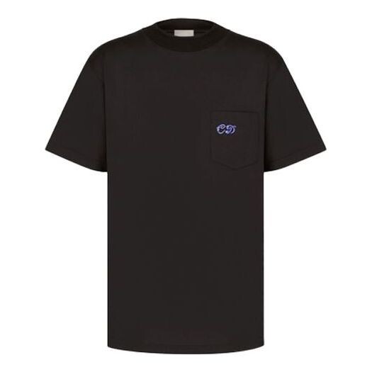 

Футболка men's fw21 embroidered logo short sleeve black Dior, черный
