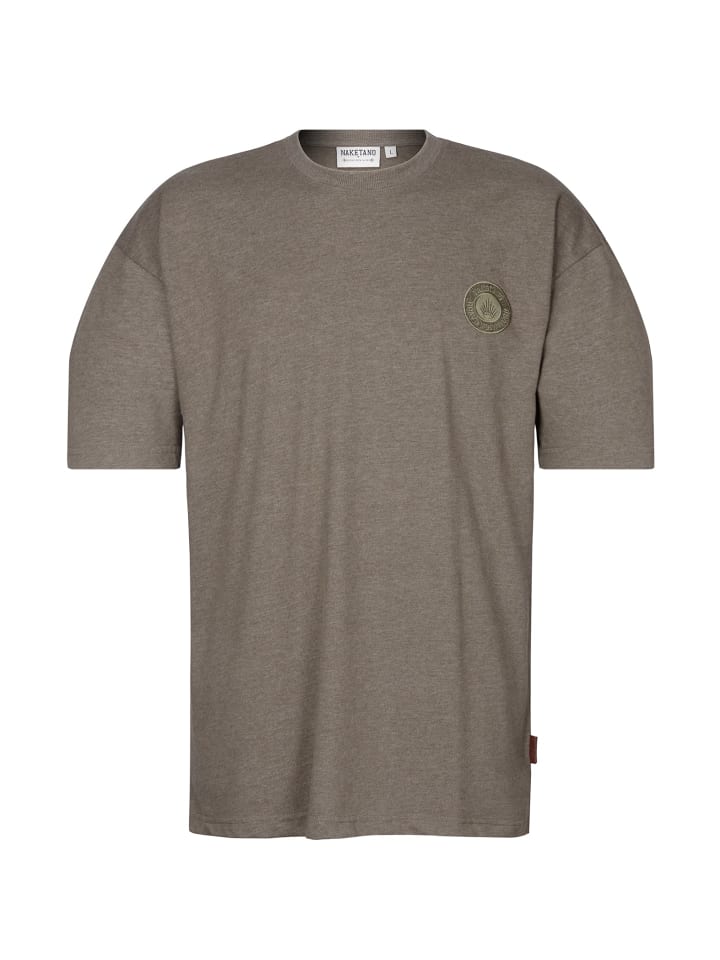 

Naketano Футболка оверсайз "Большой Адонис" оливково-меланжевого цвета, Зеленый, Naketano Футболка оверсайз "Большой Адонис" оливково-меланжевого цвета