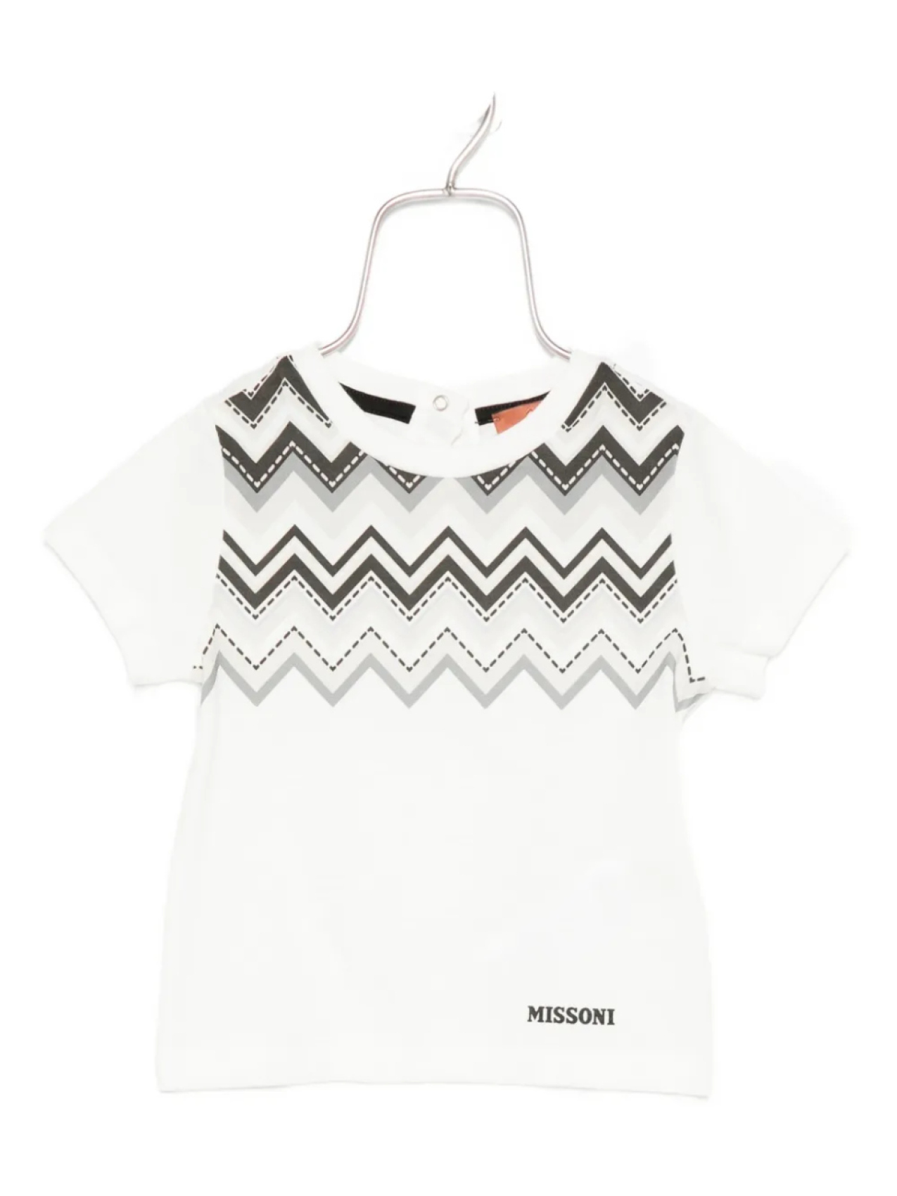 

Футболка Missoni Kids с короткими рукавами и шевронным узором, белый
