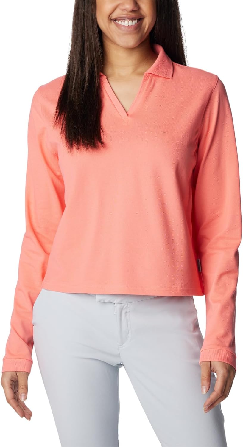 

Columbia Womens Reel Beauty Long Sleeve Polo, Salmon