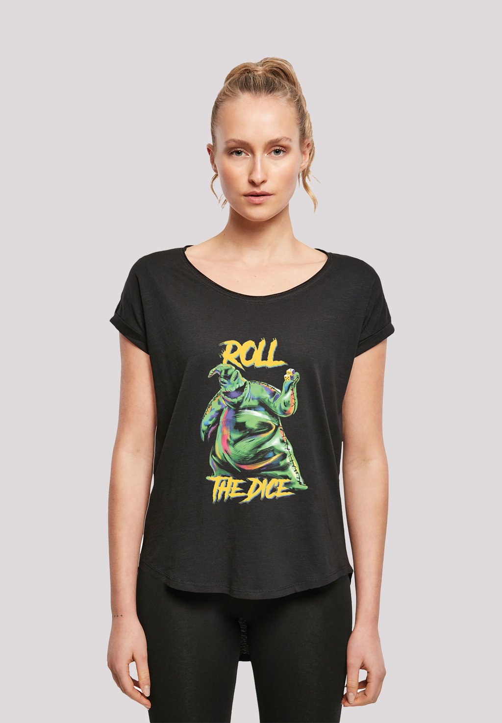 

Футболка с принтом DISNEY THE NIGHTMARE BEFORE CHRISTMAS OOGIE BOOGIE ROLL THE DICE F4NT4STIC, черный