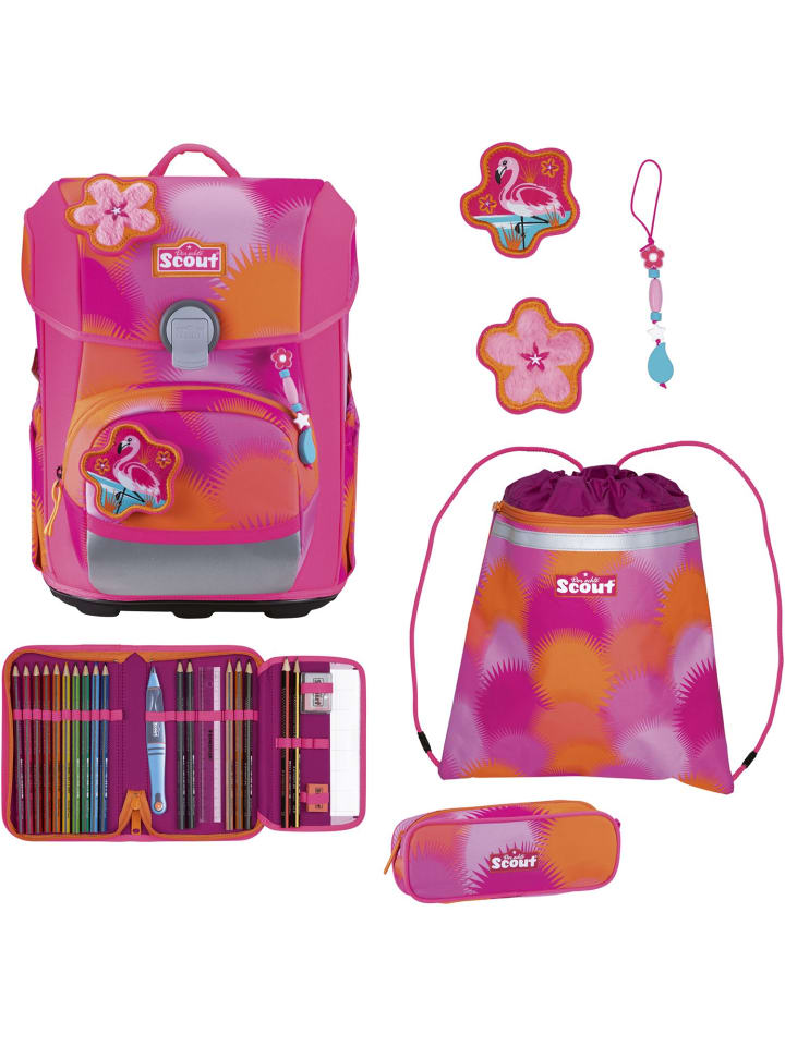 

Scout Набор школьных сумок Neo, 4 предмета, цвет «Флоридский закат», розовый