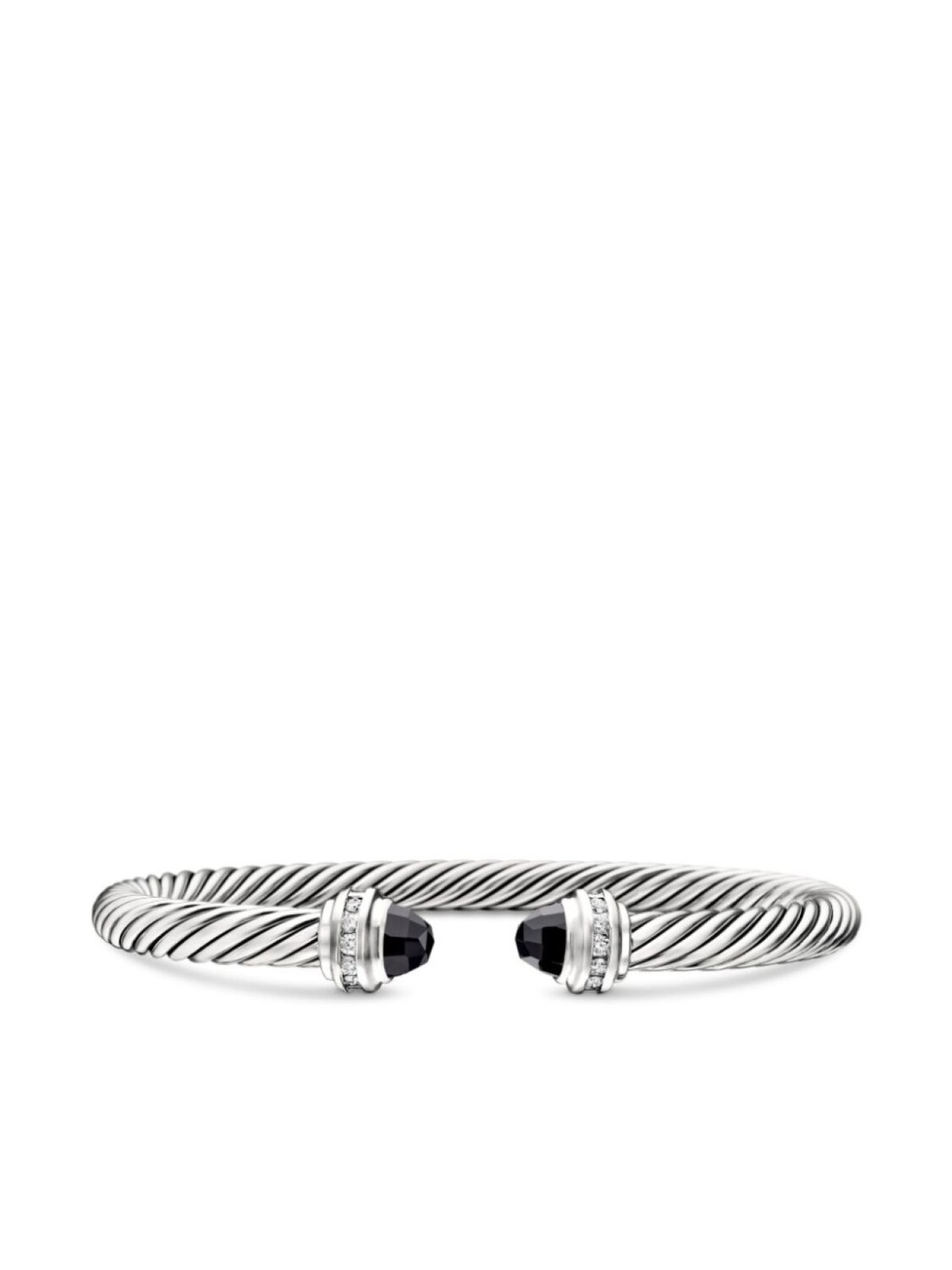 

Браслет Classic Cable из стерлингового серебра с бриллиантами и ониксом David Yurman, серебряный